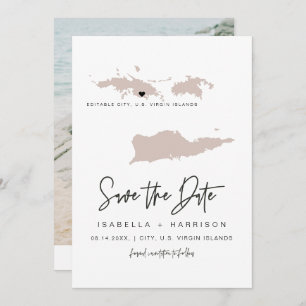 Invitation QUINN US VIRGIN ISLANDS Blush Map Enregistrer la d