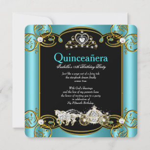 Invitation Quinze Ans Anniversaire de Fée Bleu Turquoise