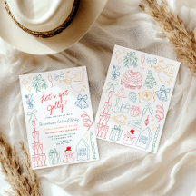 Quirky Colorful Christmas Cocktail Party Doodle