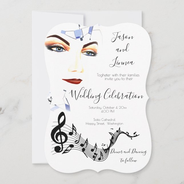 Invitation Quirky Funky Boho Creative (Devant)