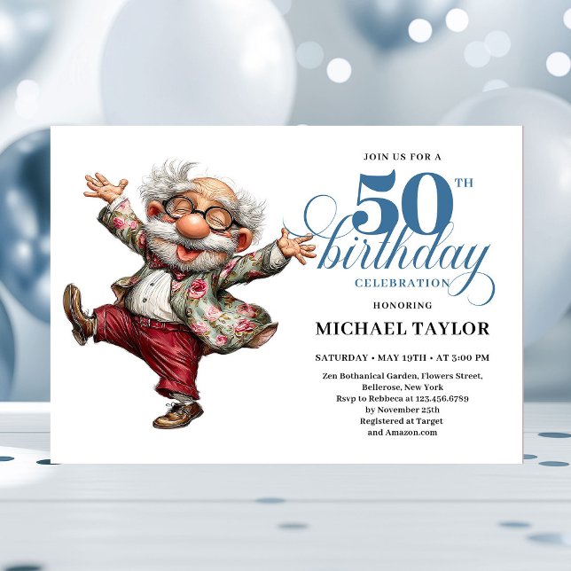 Invitation Quirky Humor Man 50 Birthday Celebration Invite (Quirky Humor Man 50 Birthday Celebration Invite)