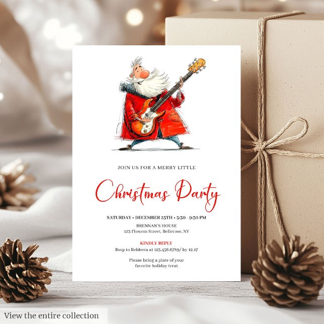 Invitation Quirky Santa Claus Funny Office Christmas Invite (Quirky Santa Claus Funny Office Christmas Invite)