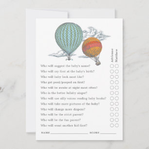 Invitation Quiz parent du ballon à air chaud Vintage vers le 