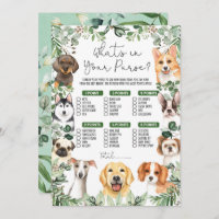 Quoi dans votre sac à main Chien Chien Baby shower