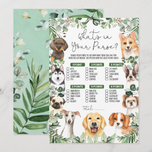 Invitation Quoi dans votre sac à main Chien Chien Baby shower