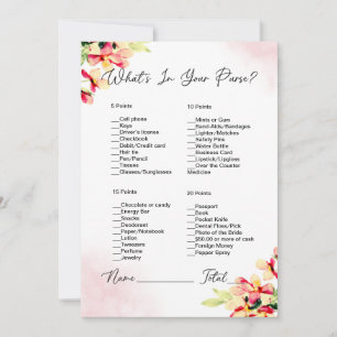 Invitation Quoi de neuf dans votre sac à main Fête des mariée