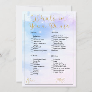Invitation Quoi de neuf dans votre sac Pastel Clouds Fête des