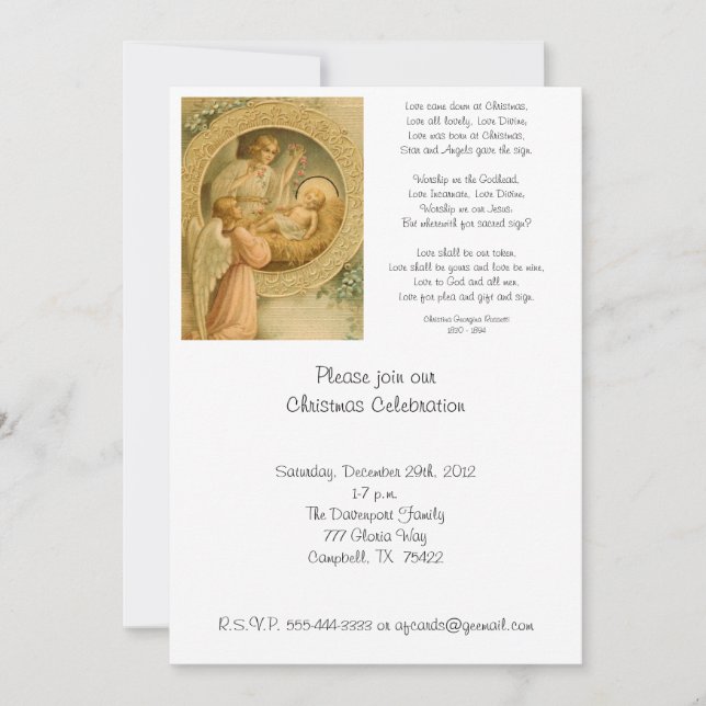 Invitation (Quote): Love Came Down at Christmas (Front)