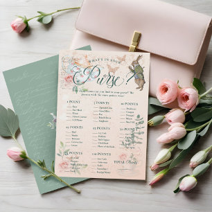 Invitation Qu'y a-t-il dans votre sac à main ? Jeu Fête des m