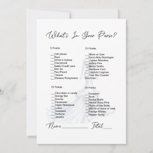 Invitation Qu'y a-t-il dans votre sac Mariage Fête des mariée