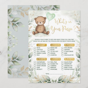 Invitation Qu'y a-t-il dans votre sac Teddy Bear Balloon Baby