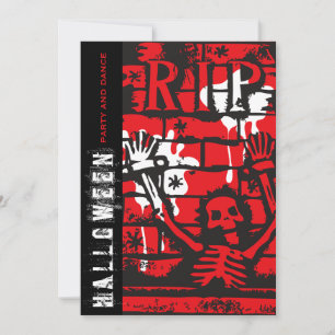 Invitation R.I.P Blood & Chain Skeleton Effrayant Halloween P