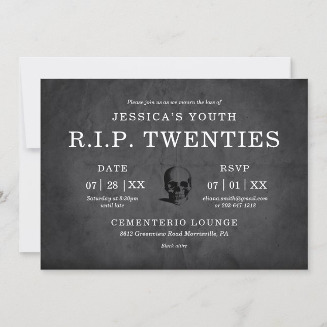 Invitation R.I.P Twenties (Devant)