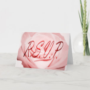 Invitation R.S.V.P : Fleur rose :