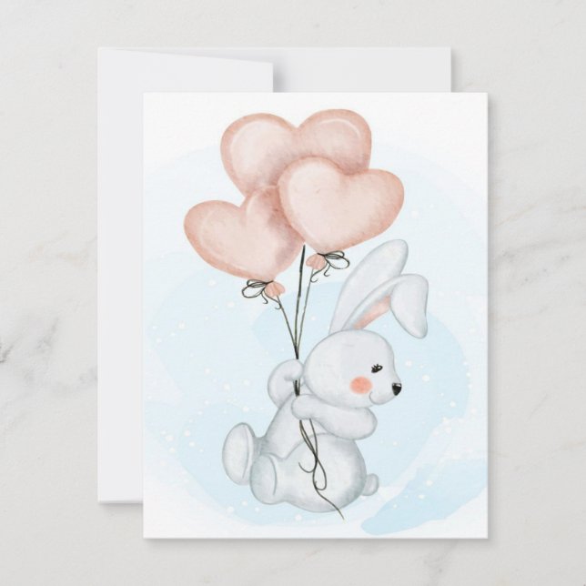 Invitation Rabbit Design | Cute Bunny Lovers | Kid Birthday (Devant)