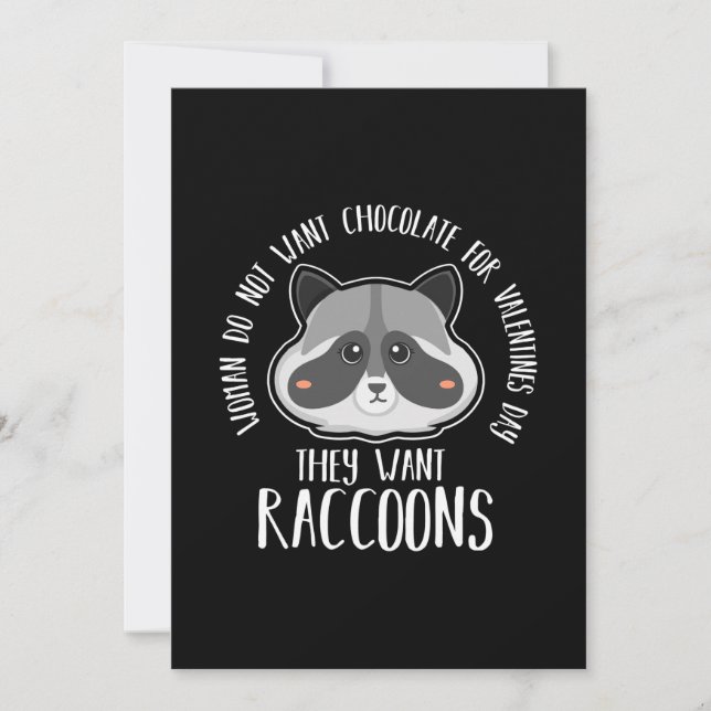 Invitation Raccoon Lover Raccoon pour la Saint Valentin (Devant)