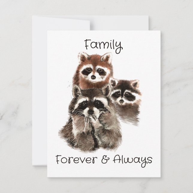 Invitation Raccos de Réunion Familiale Personnalisé Baisers F (Devant)