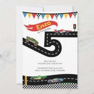 Invitation Race Car fête d'anniversaire