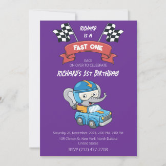 Invitation Race Car Racing Kid's Birthday Theme