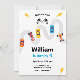 Invitation Race Car Rally Birthday Party
