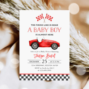 Invitation Race Car Red Racing Boy Baby shower