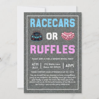 Invitation Race Cars ou Ruffles Révélation de genre