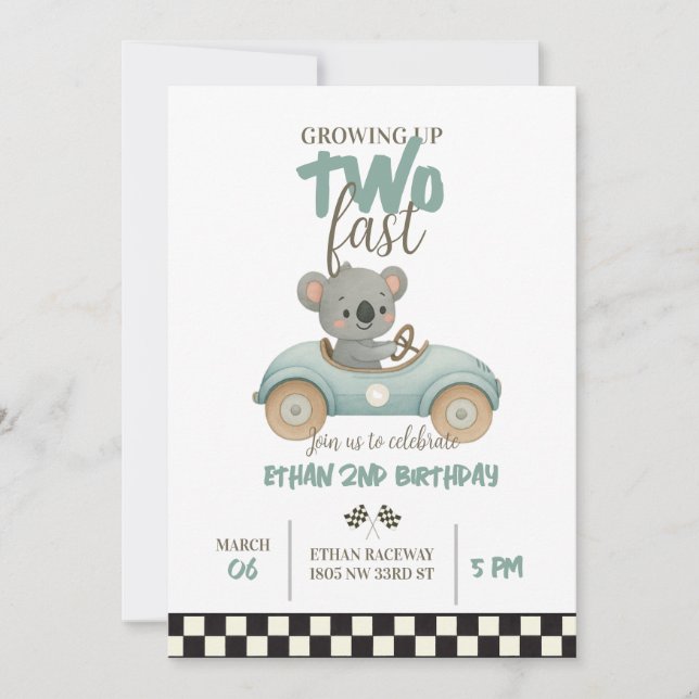 Invitation Race On Over – Car-Themed Birthday Invite (Devant)