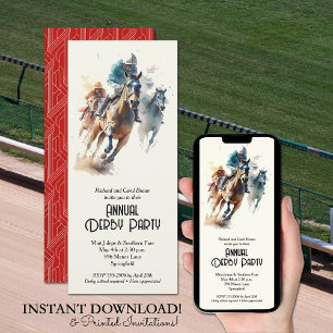 Invitation Racehores et Jockeys Derby Party