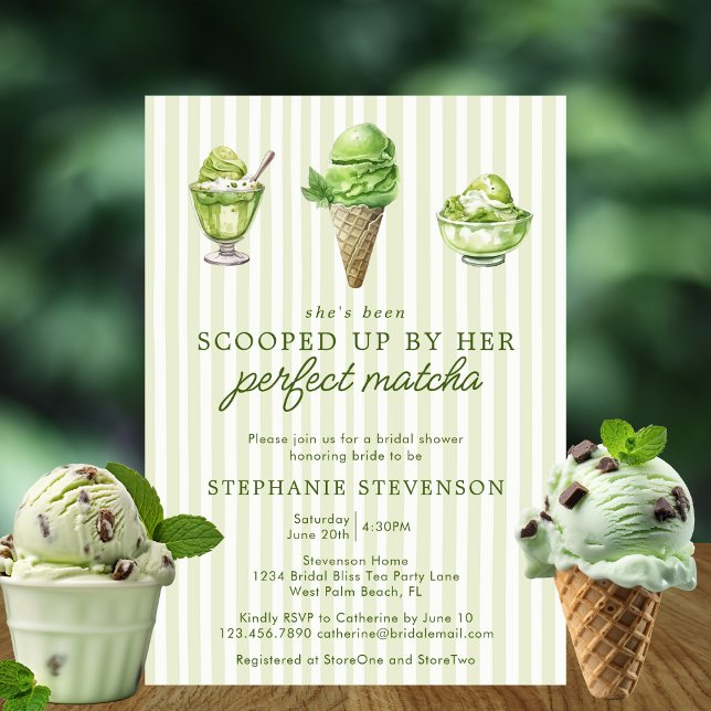 Invitation Racheté Par Sa Fête des mariées Parfaite De Matcha (Créateur téléchargé)