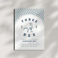Rad Dinosaur Trois Rex Boys Blue Anniversaire