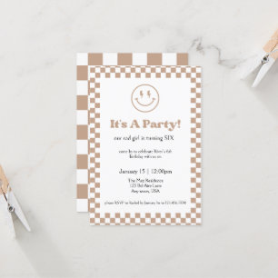 Invitation Rad Kid Damier Neutre