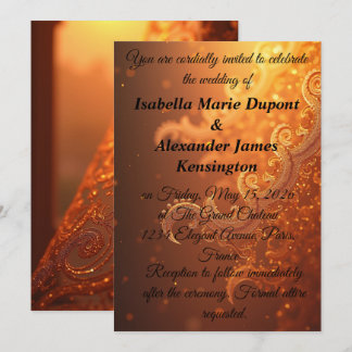 Invitation Radiance ornée d'or : Abstraites persiennes