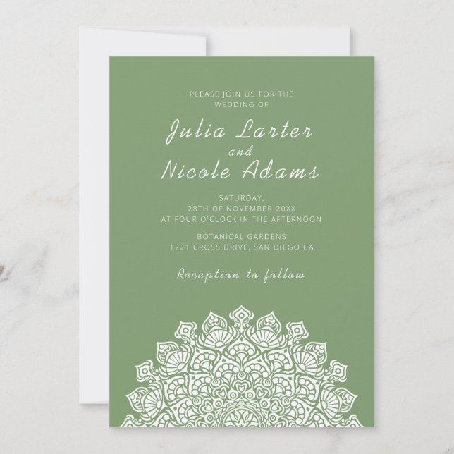 Invitation Radiant Airy Crescent Moon Mandala Wedding (Devant)