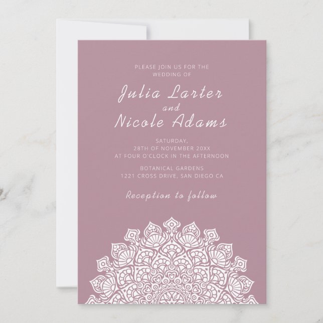 Invitation Radiant Airy Crescent Moon Mandala Wedding (Devant)