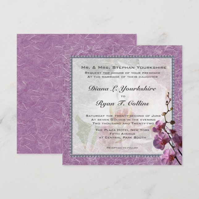 Invitation radiante à l'orchidée (Devant / Derrière)