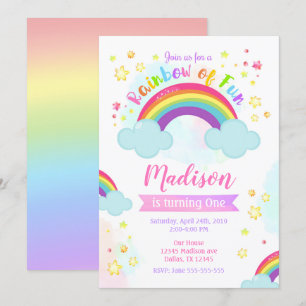 Invitation Rainbow Birthday Invitation, Rainbow of Fun