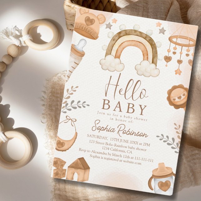 Invitation Rainbow Boho Baby Shower Gender Neutral (Créateur téléchargé)
