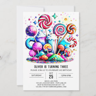 Invitation Rainbow Candyland Printemps