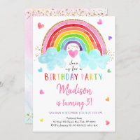 Rainbow Cloud Hearts Aquarelle Anniversaire
