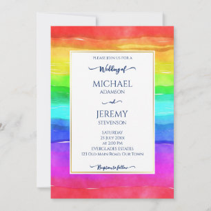 Invitation Rainbow élégant code qr RSVP moderne