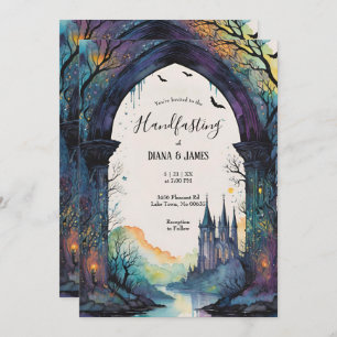 Invitation Rainbow Forest Castle Arch Pagan Handfasting