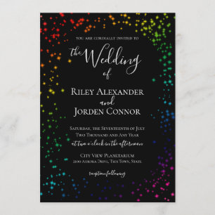 Invitation Rainbow Galaxy Starry Sparkle Mariage