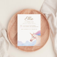 Rainbow Gold Watercolor Unicorn Anniversaire | I