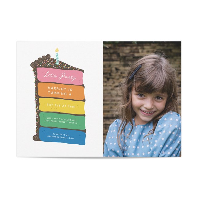Invitation Rainbow Layer Cake et la fête d'anniversaire de la (Créateur téléchargé)