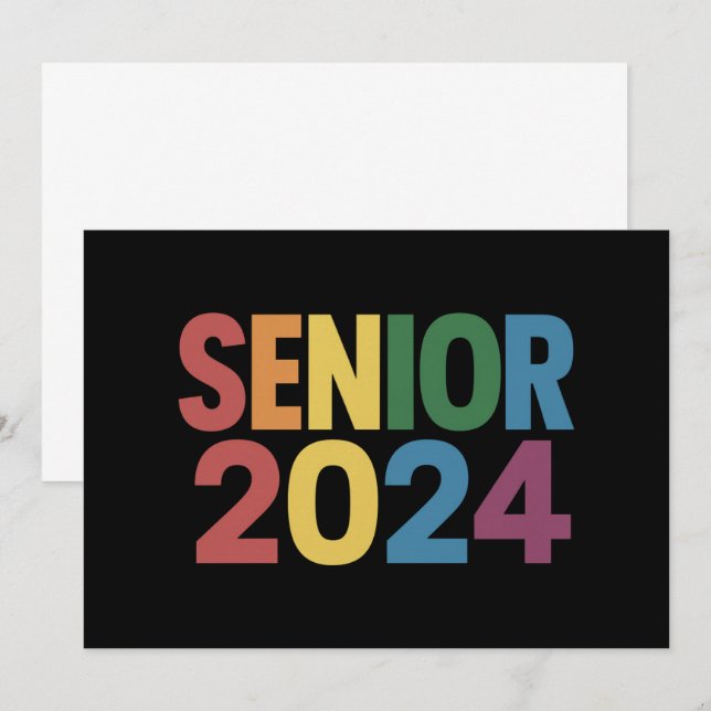 Invitation Rainbow LGBT Pride Senior 2024 Graduation (Devant / Derrière)