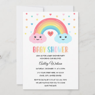 Invitation Rainbow Miracle Baby Shower