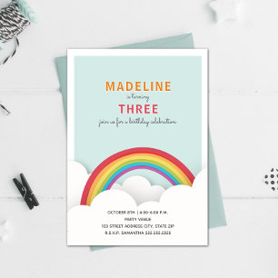 Invitation Rainbow nuages fête d'anniversaire