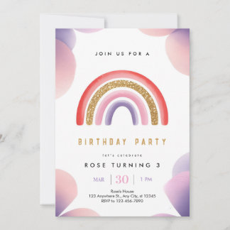 Invitation Rainbow Of Fun Birthday Party