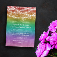 Rainbow Ombre String Lights Mariage gay