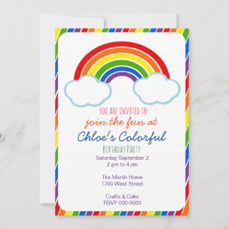 Invitation Rainbow Party